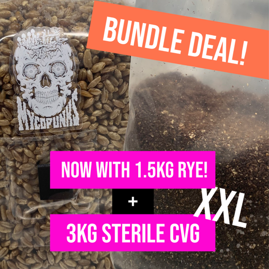 XXL Sterile Rye Grain + CVG bundle (100% Organic)